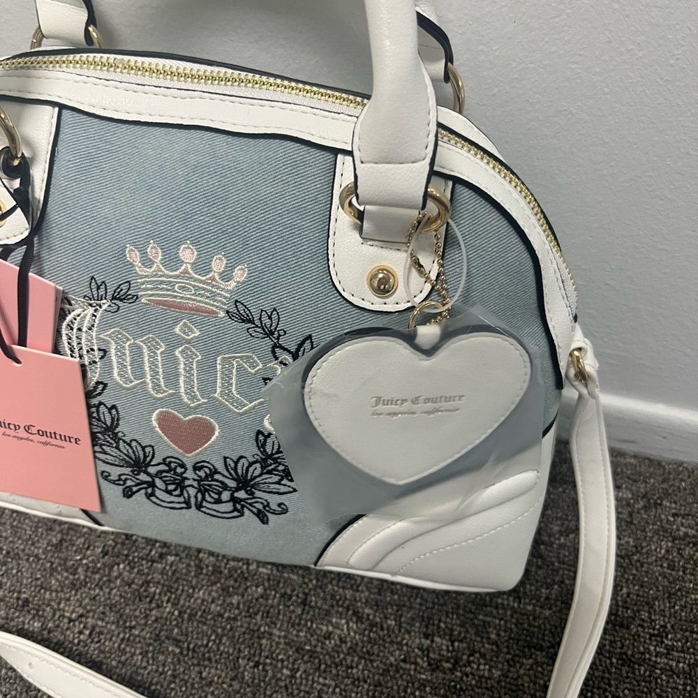 NEW Juicy Couture Denim Heritage Satchel - Picture 6 of 6